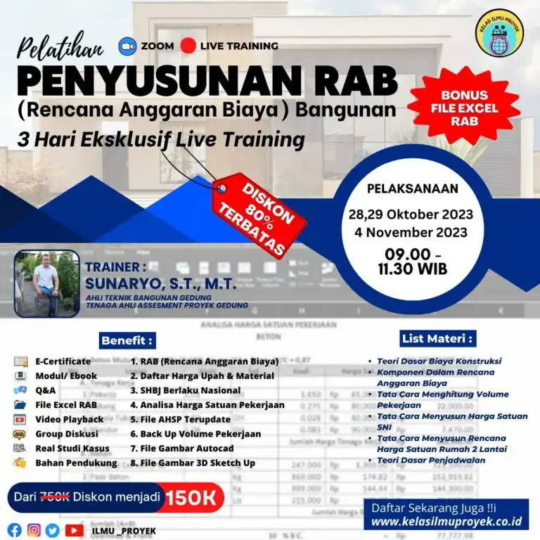 Penyusunan RAB Bangunan Batch 8 – Live Training