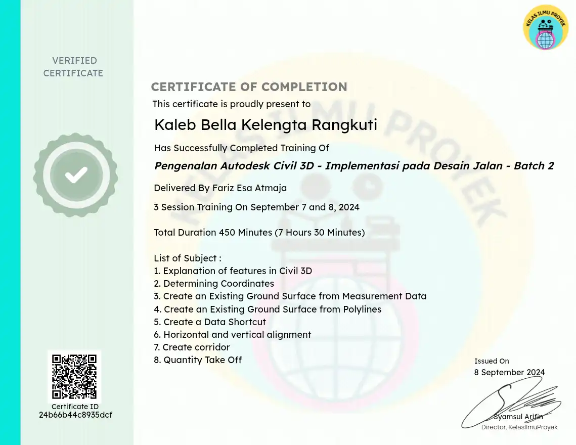 Pengenalan Autodesk Civil 3D - Implementasi Pada Desain Jalan Batch 2 - Live Training